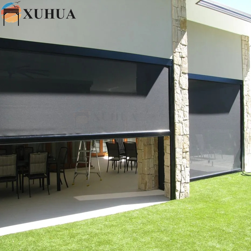 Xuhua Wholesale Vertical Drop Awning Outdoor Roller Blinds Shades with Remote Control