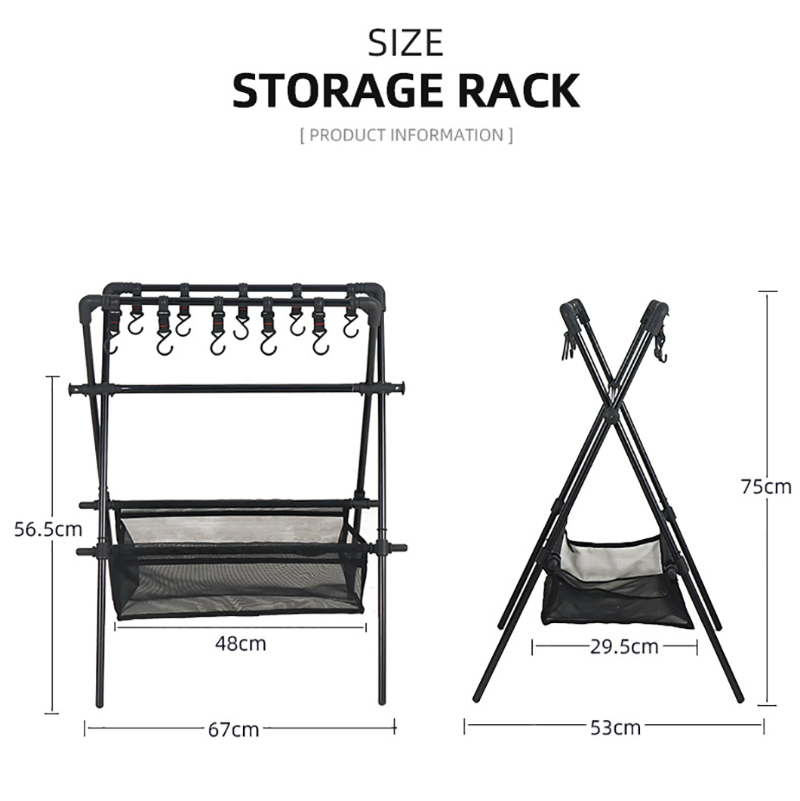 Outdoor Aluminum Alloy Portable Storage Rack Can Be Used in Vehicles for Hiking and Camping Rack