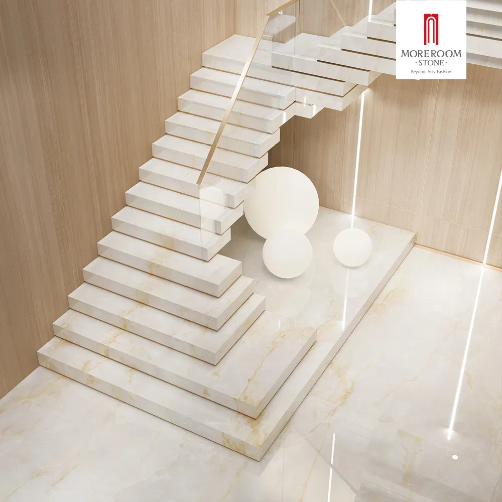 Porcelain Slab Snow White Onyx Marble Effect Slab for Romantic Interior Decoration