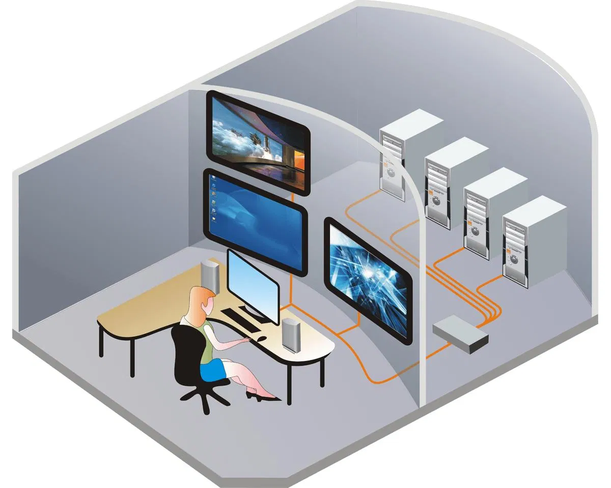 Многопортовый KVM-коммутатор 1x2, 1x4, 1x8