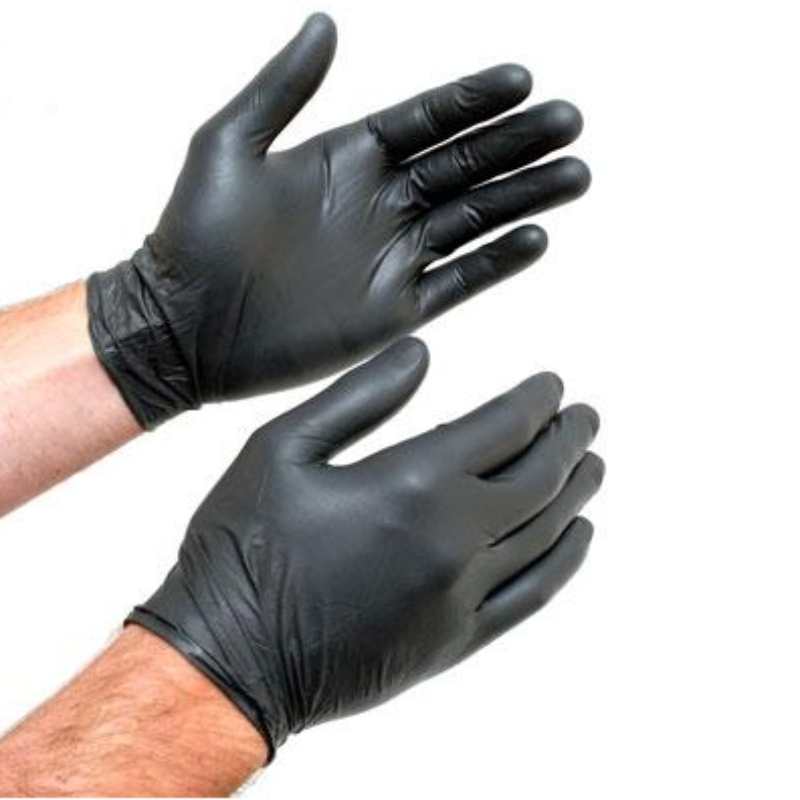 Bulk Nitrile Gloves Black Diamond Texture - Heavy-Duty Rip-Resistant & Disposable