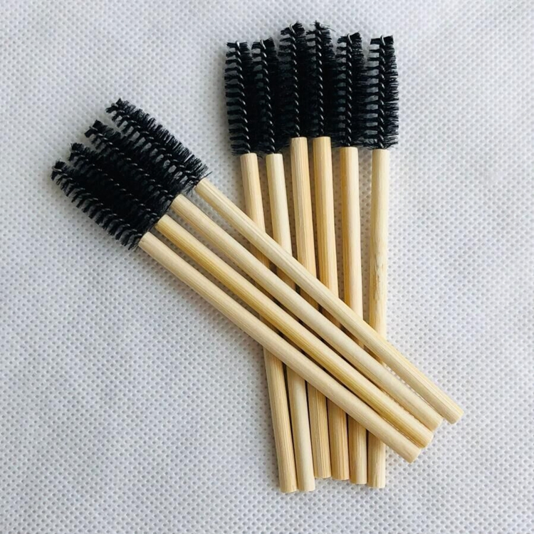 Private Label Disposable Bamboo Mascara Wand Eco-Friendly Eyelash Extensions Brush