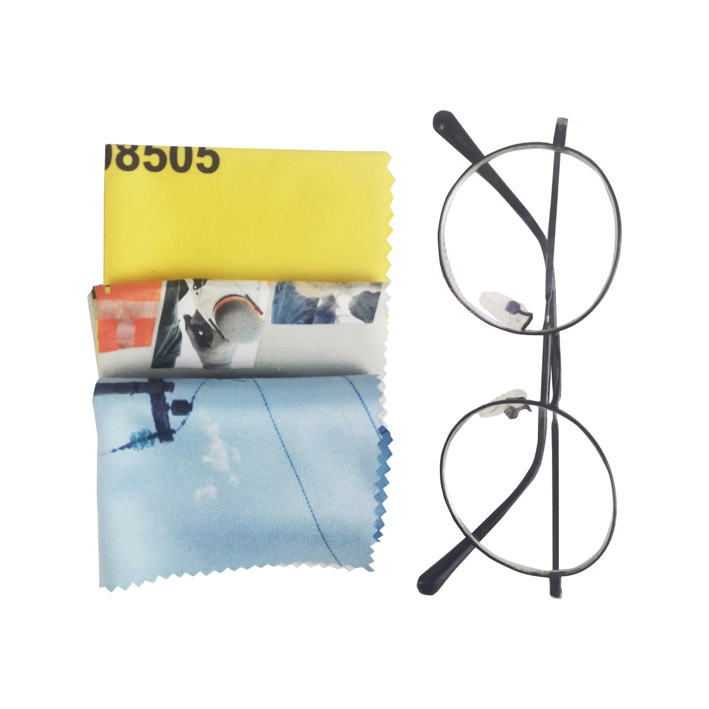 Promotional Nano Silver Screen Printed Microfiber Eyeglasses Cleaning Cloth Custom Logo Glasses Cloth