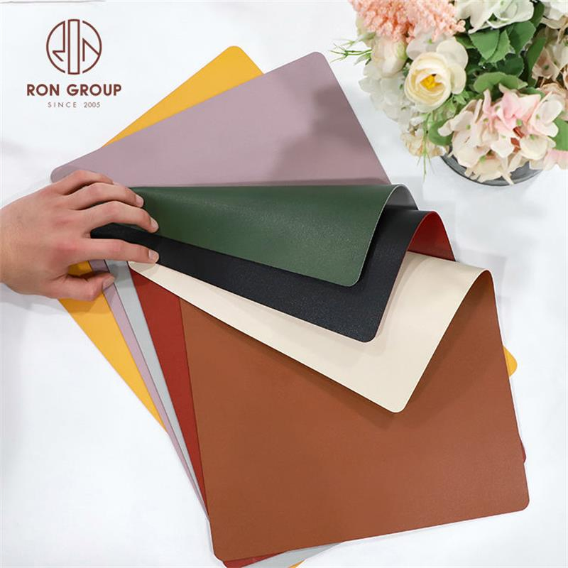 Restaurant Banquet Double Reversible Rectangle PU Leather Elegant Placemat
