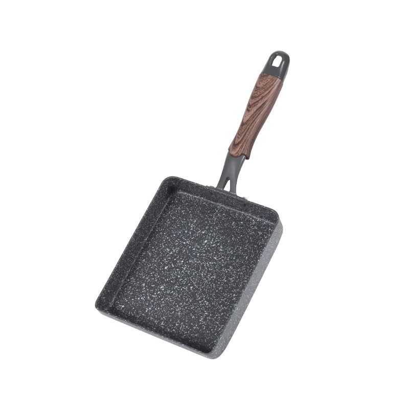 Hot Sale Aluminum Alloy Rectangle Pans Omelette Non Stick Marble Coating Cooking Frying Pan