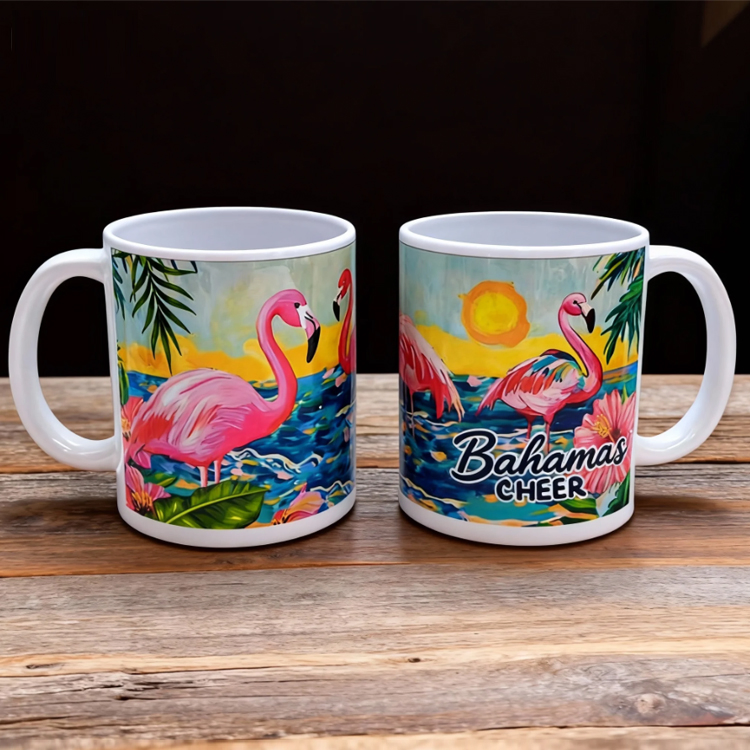 Custom Personalized Pattern Sublimation Ceramic Coffee Mug Flamingo Mug