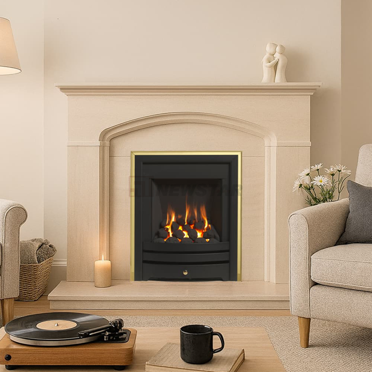 Newstar Home Decor Flower Carving Stone Fireplace with White Marble and Beige Limestone Sandstone Price
