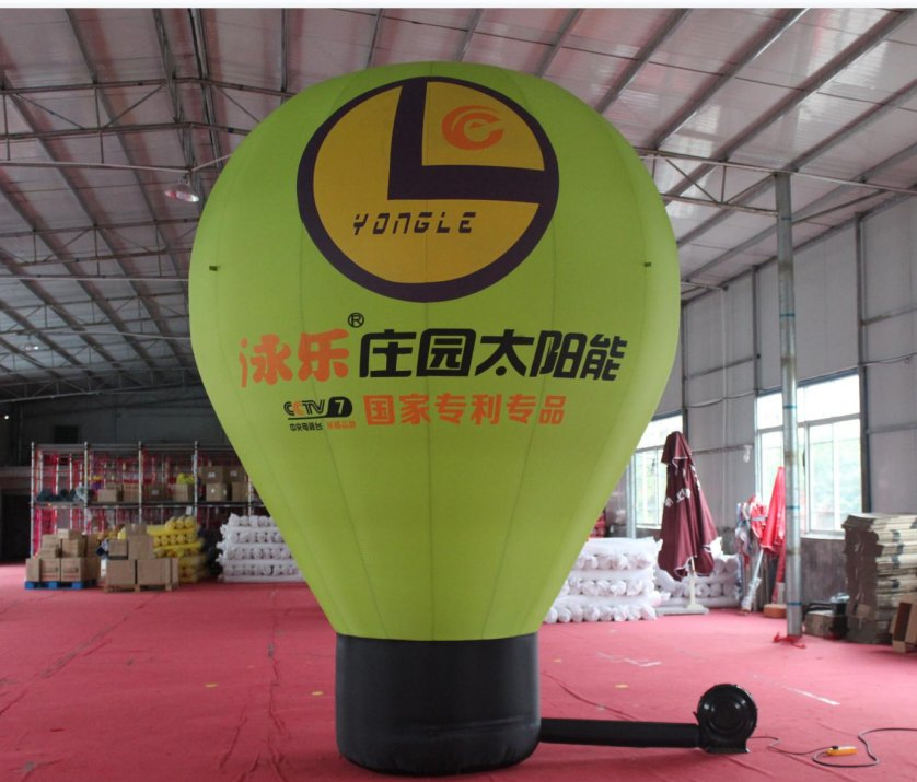 Outdoor Hot Air Balloon Shape Advertising Inflatable Balloon Banner With Air Blower