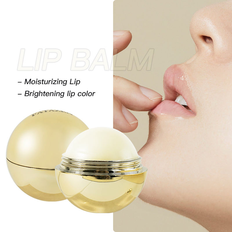 OEM Organic Vegan Chapstick Moisturizing Lip Cream Golden Silver Hydrating Lip Balm Round Ballnatural Plumping Lip Balm