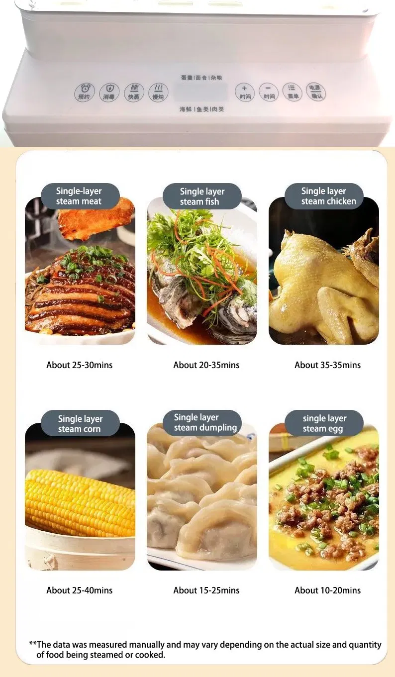 1500W Kitchen Appliances Multiple Function Instant Steamer SUS304 Trays Food Steaming Baby Products Disinfection