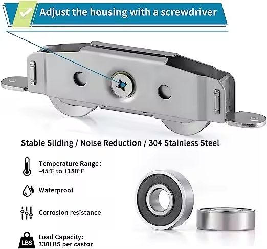 Heavy Duty 304 Stainless Steel Glass Door Roller