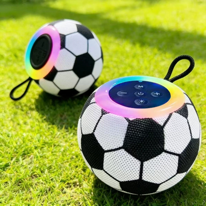 New Football Bluetooth Speaker, Bass Sound, Portable Outdoor & Home Use, Atmosphere Light
