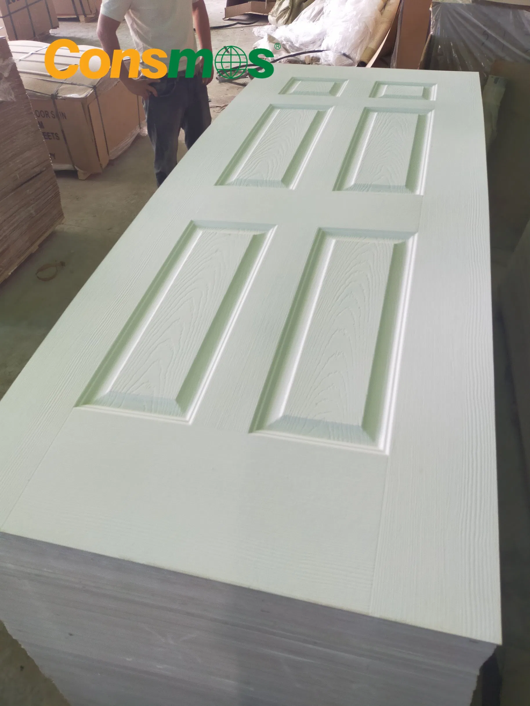 Linyi Consmos HDF Veneer Melamine White/Wooden Door Skin