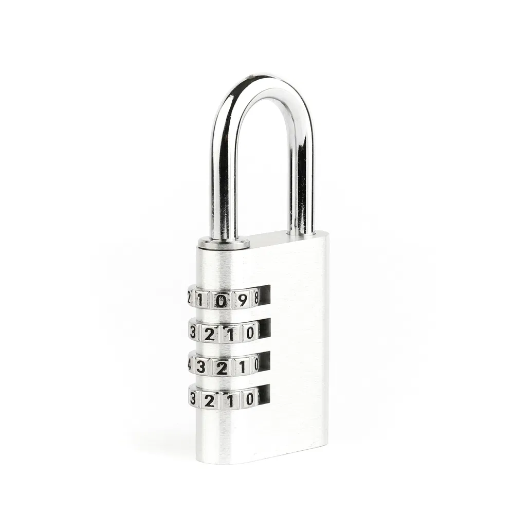 Silver 38mm 4-Digit Aluminum Alloy Code Padlock for File Cabinet