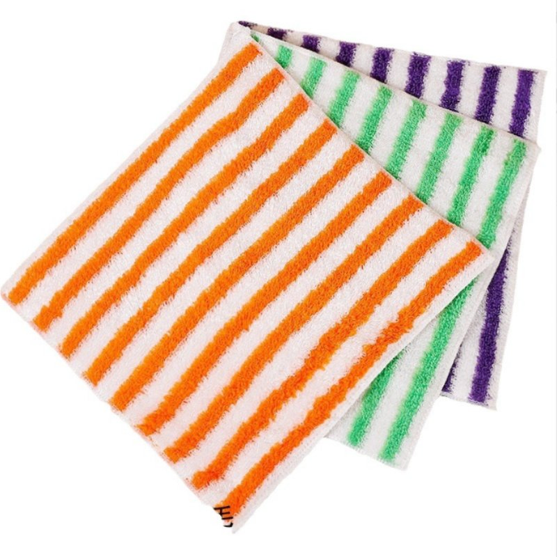 Premium Bamboo Fiber Striped Dishcloth for Kitchen Use