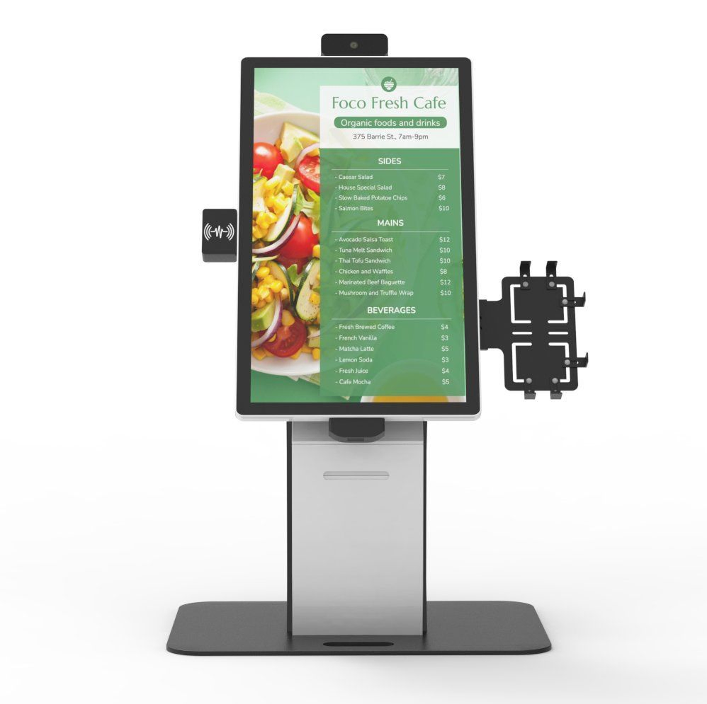21.5 Inch POS System Touchscreen Hospital Mcdonalds Fast Foodorderin Self-Service Scanner Printer Check Vending Machine Payment Kiosk for Restaurants and Hotels