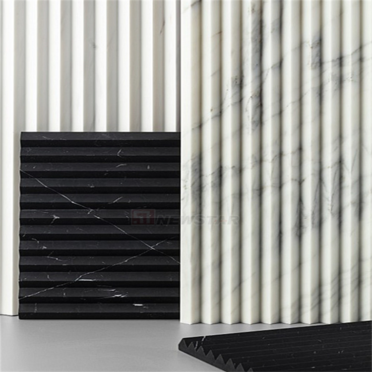 Newstar Wholesale Flute Mosaic Bathroom Wall Tile Calacatta Viola Marble Shower Kitchen Walls Tiles Marble Flute Tile