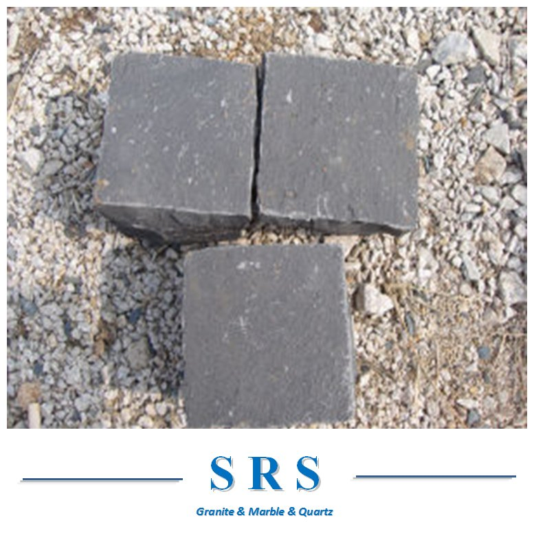 Flamed/ Natural Split Zp Black Basalt for Cube Paving Stone