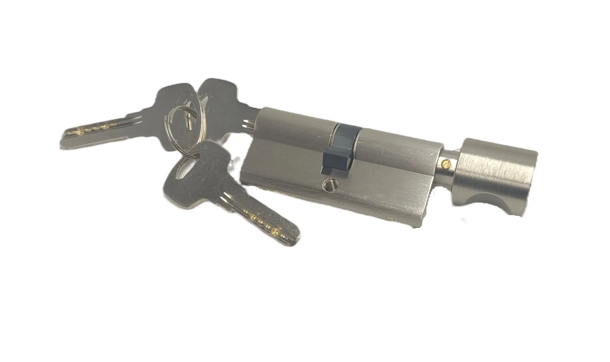 Zinc/Aluminum Shell Brass Core Knob Nickel Wire Drawing Surface Door Lock Cylinder