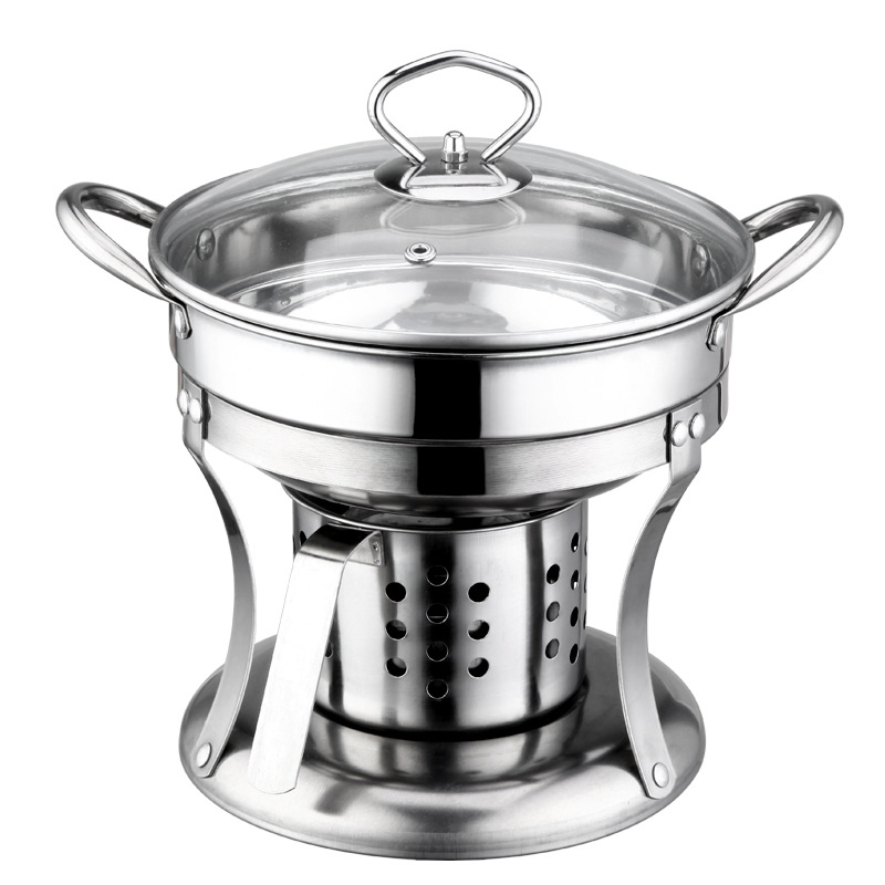 Japanese-Style Suki Pot, Solid Alcohol Stove Small Chafing Pot Buffet Dishes