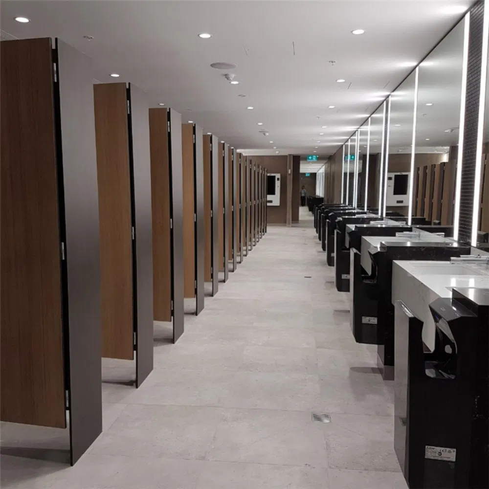 Compact Laminate Flame 1530 × 1830 mm HPL Compact Laminate Solid Phenolic Toilet Shower Cubicle Urinal Partition Board