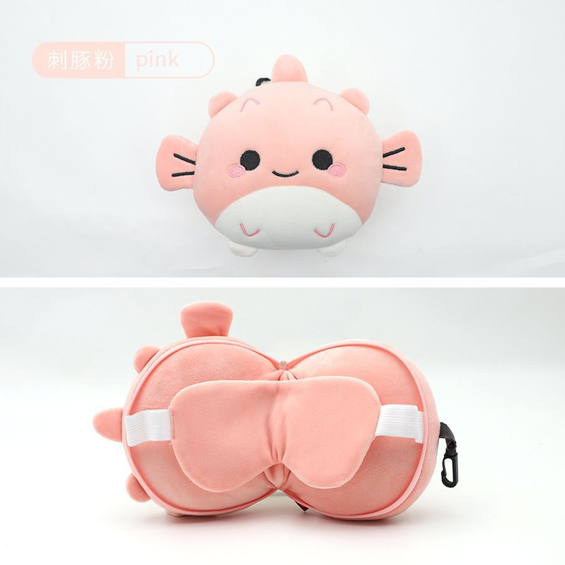 Foldable Round Zipper Animal Nap Rest Travel Cartoon Eye Mask