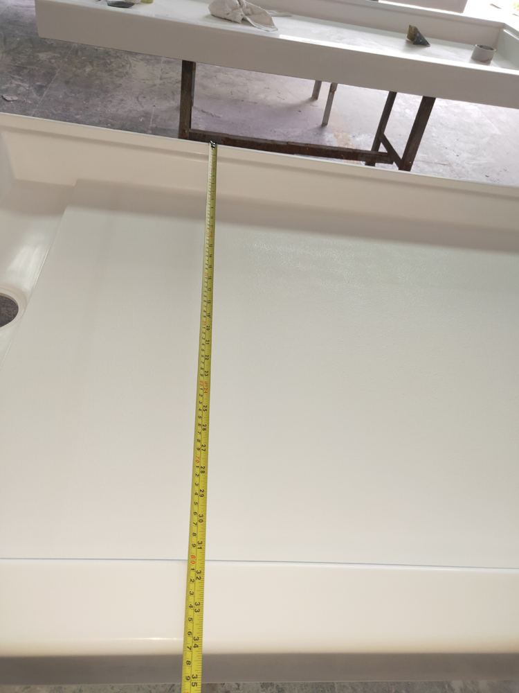 72"X34" Popular Non-Slip Shower Pan Free Standing Bathroom White Cultured Marble Shower Pan Shower Base