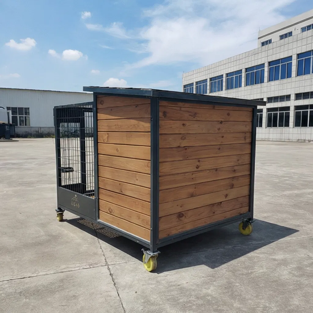Factory Wholesale Steel Structure Shell Wooden Dog House Waterproof and Windproof