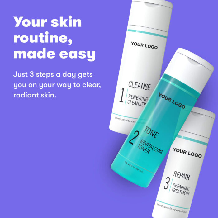Facial Renewing Cleanser Revitalizing Toner Repairing Acne Treatment Skincare Face Care Set