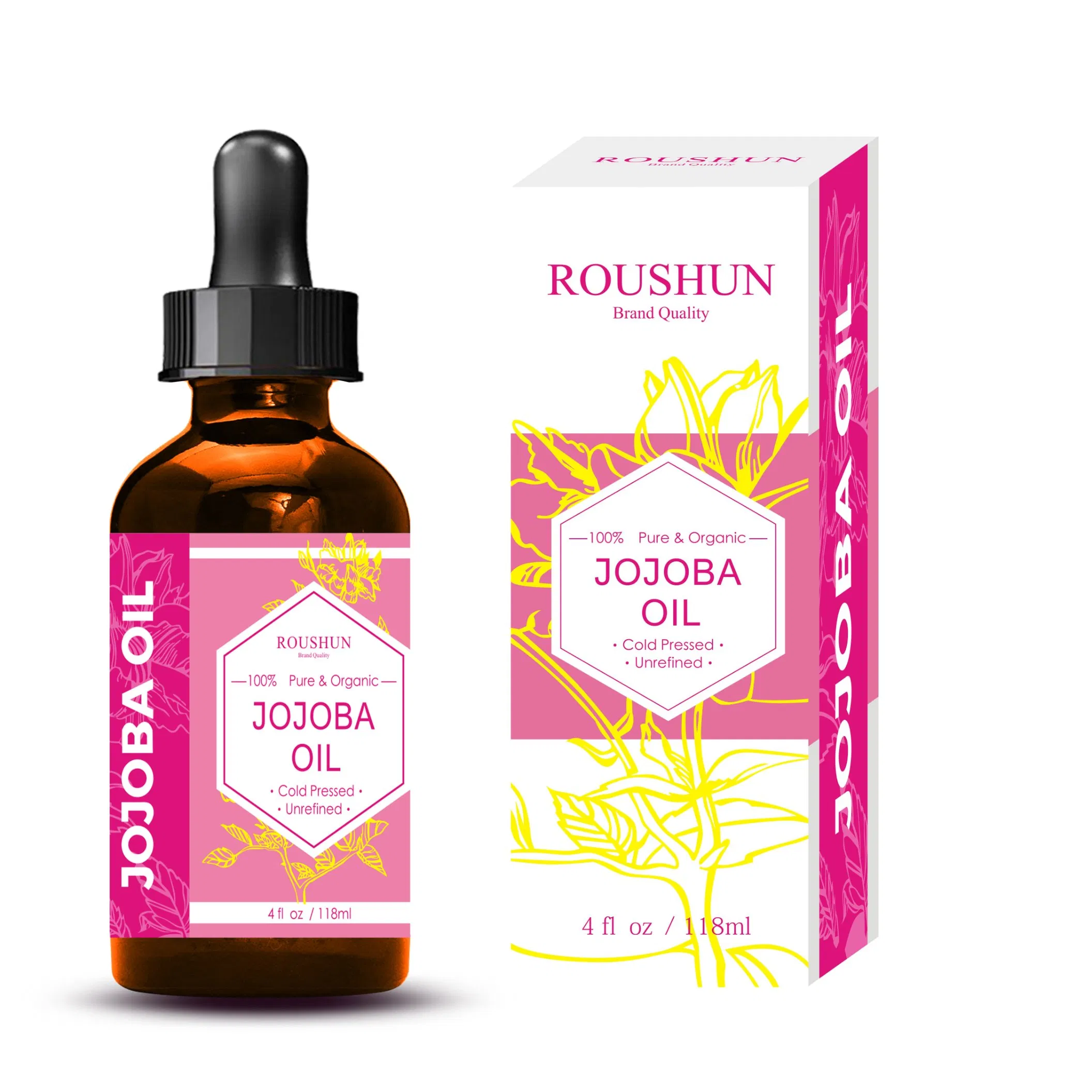 Roushun Premium Organic Jojoba Serum Oil for Daily Moisturizing and Nourishing
