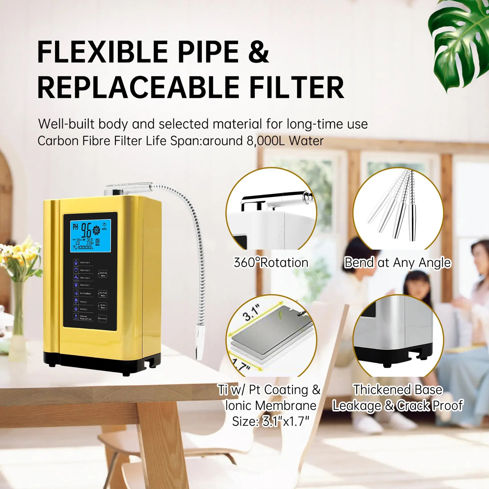 Water Machine 7 Plate pH Antioxidant Alkaline Water Ionizer Alkaline Water Machine