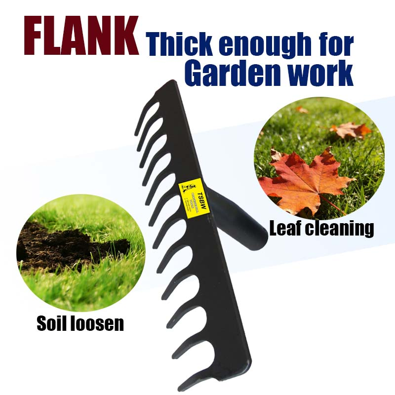 Agricultural Lawn Leaf Garden Farming Digging Tool Steel Rake Head