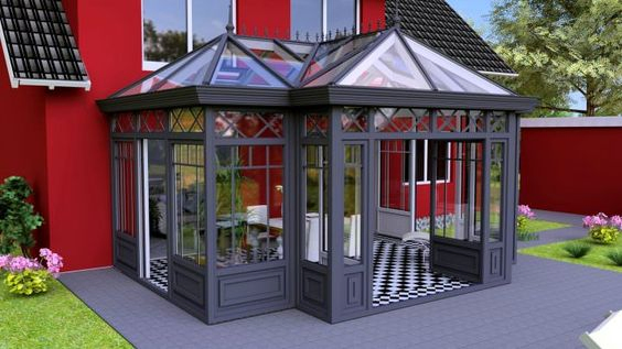 Customized Thermal Break Aluminum Frame Tempered Glass Sunroom Aluminium Outdoor Sound/Heat/Water Insulation Sun Rooms