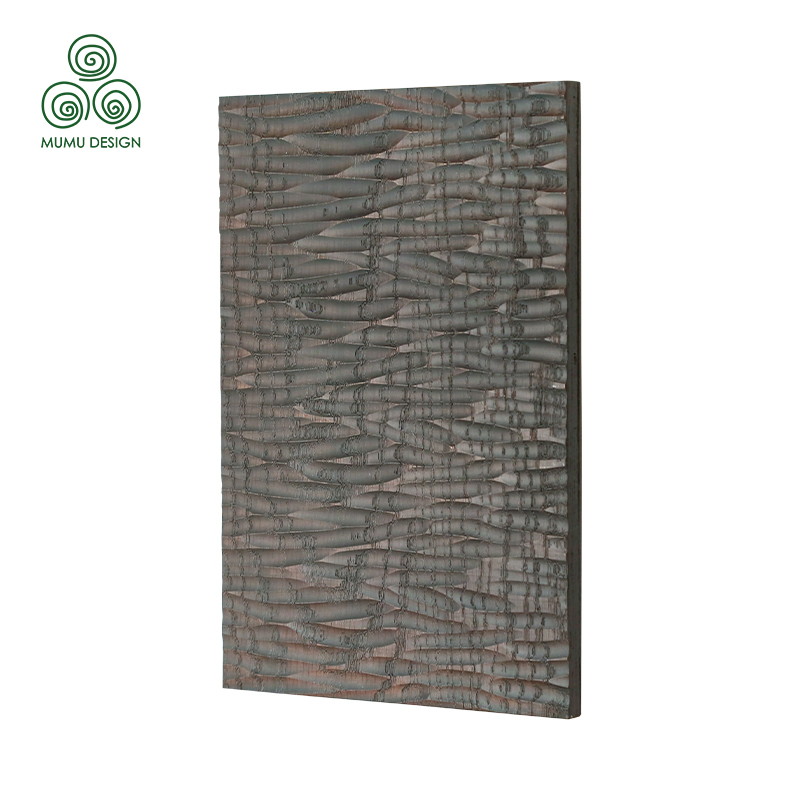 Handmade 3D Sculpted Solid Wood Acoustic Building Material Wall Panels