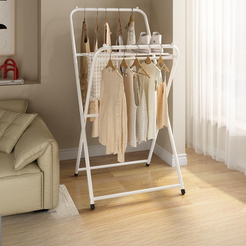 Foldable X Shape Clothes Drying Rack Floor Standing Laundry Rack for Indoor Outdoor Balcony