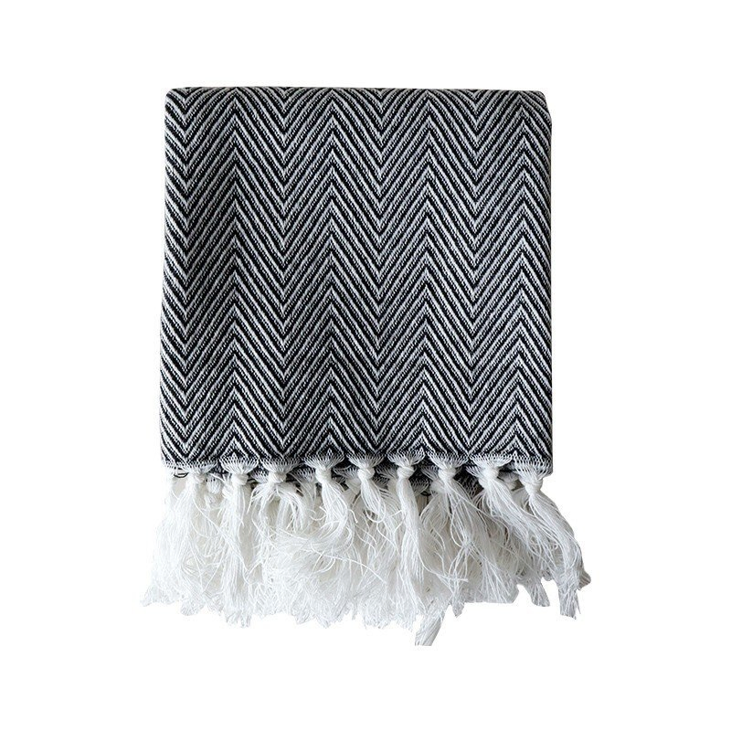 100% Natural Turkish Cotton Striped Cotton Kitchen Tea Towels with Tassels Ultra Soft Absorbent Prewashed Quick Dry Hand Towel