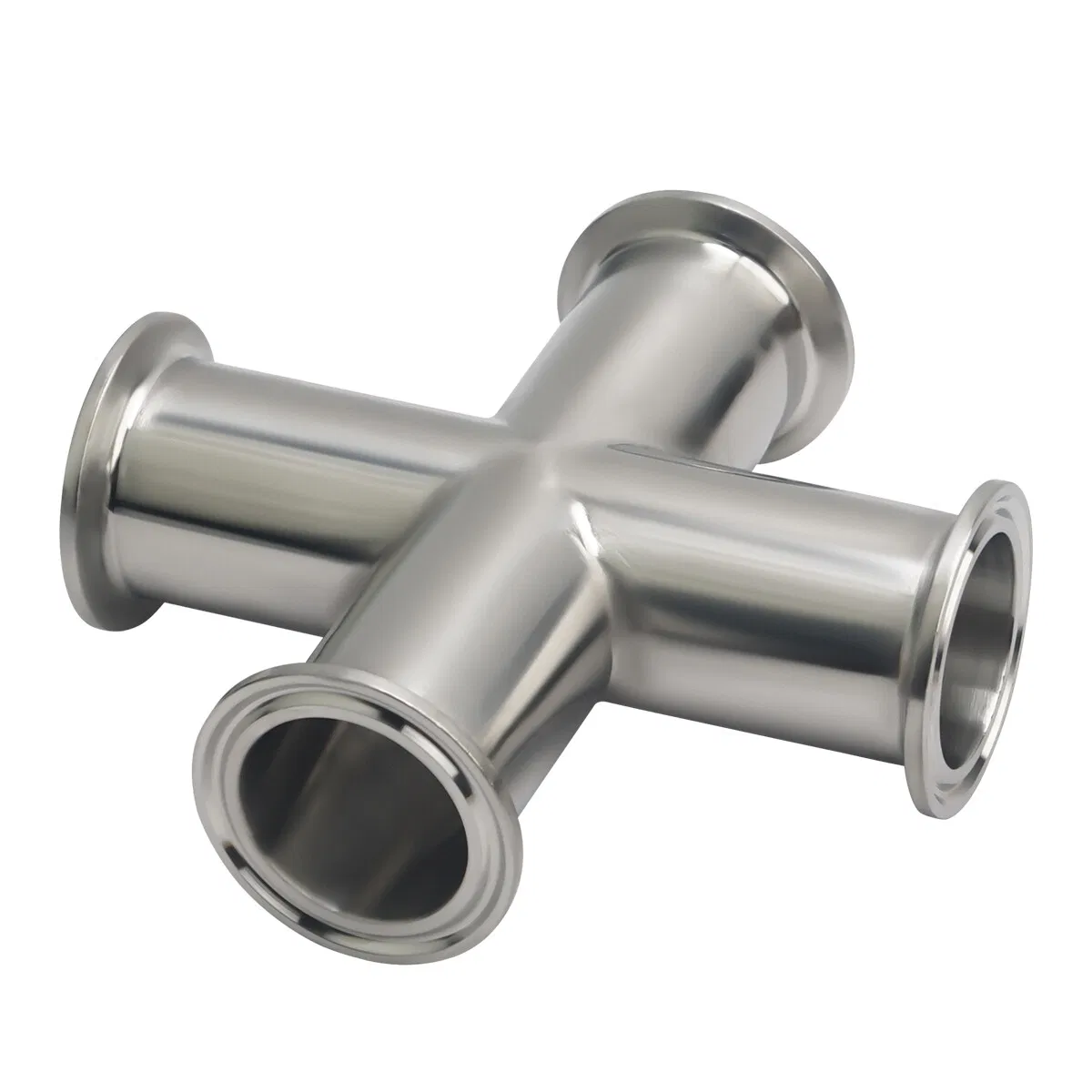 ANSI316 1.5" Sanitary Steel Pipe Connector Stainless Steel Sanitary Pipe Fitting Clamp Cross