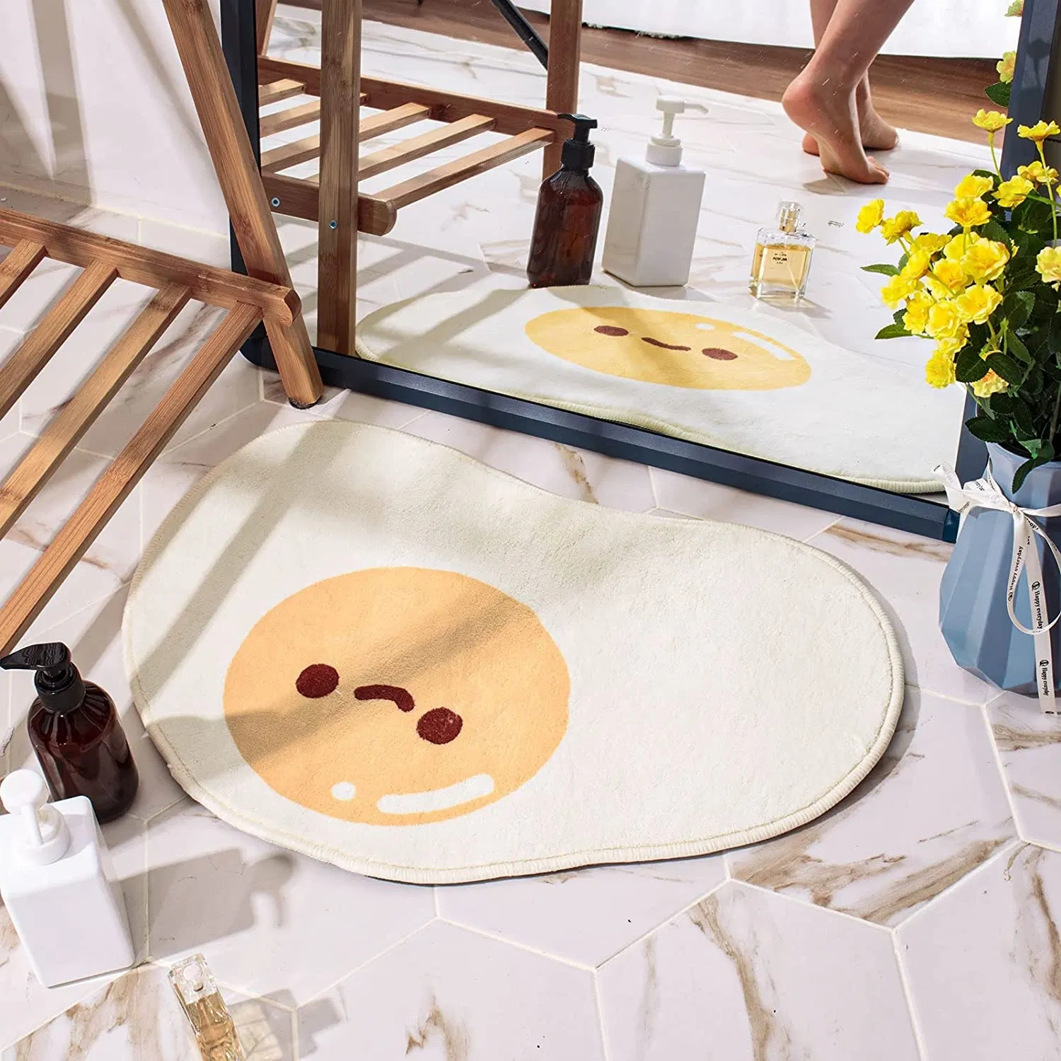 Cute Design Polyester Kids and Pet Friendly Area Custom Water Absorbent Carpet Kitchen Bath Mat Non-Slip Rug Easy to Clean Mat