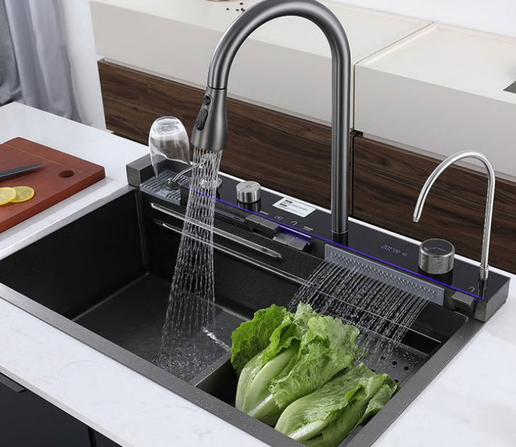 New Design Multifunctional Digital Stainless Steel Kitchen Sink with Faucet Cup Washer