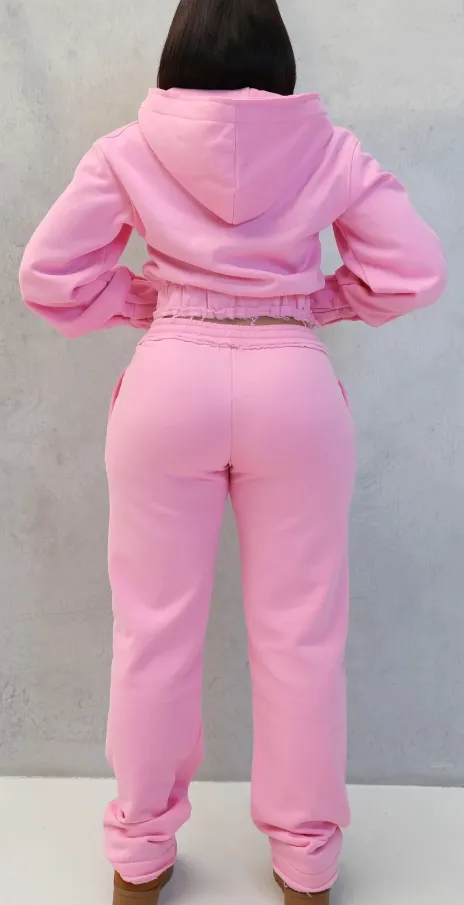 Комплект спортивный женский толстовка укороченная и штаны