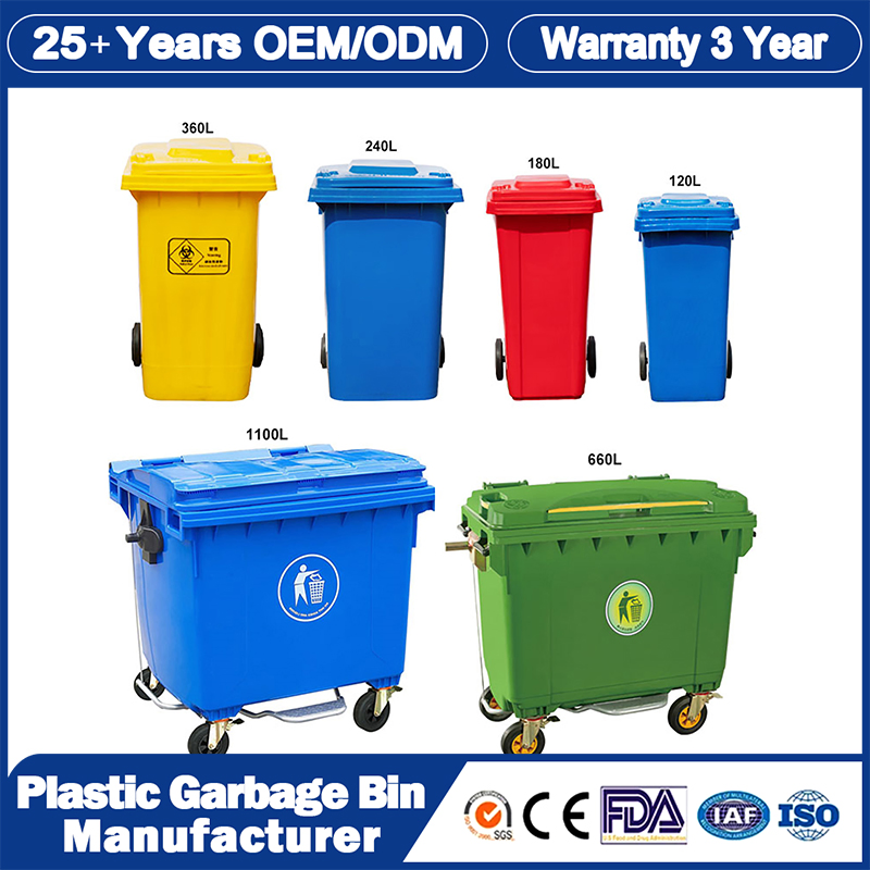 OEM ODM 30L/50L/60L/70L/80L/100L Plastic Trash Can Waste/Garbage Bin with Push Lid for Hotel Household