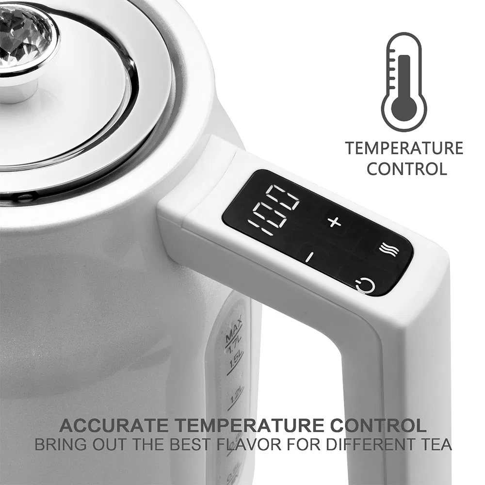 1.7L Large Capacity Stainless Steel Electric Kettle Constant Temperature Control Smart Kettle with Water Level Meter