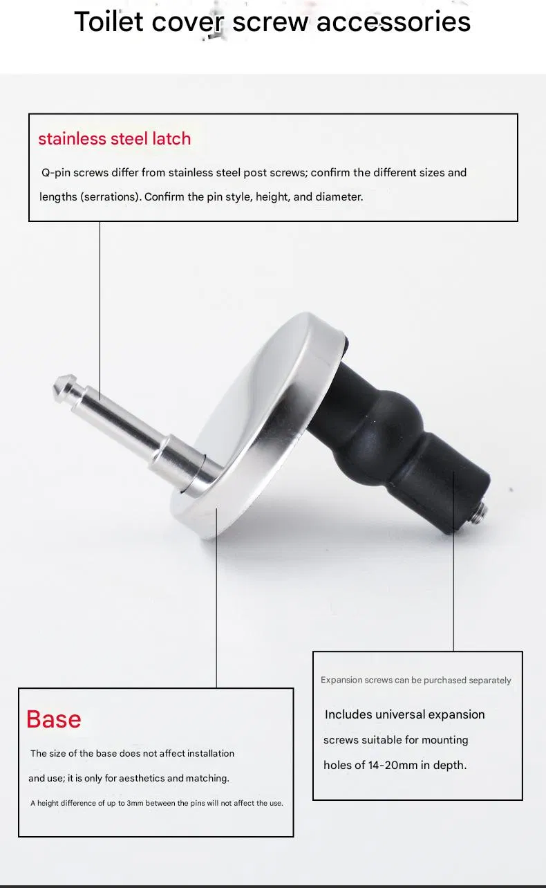 Toilet Seat Accessories Cover Plate Screw Connectors Universal Toilet Seat Installation and Fixing Expansion Screws
