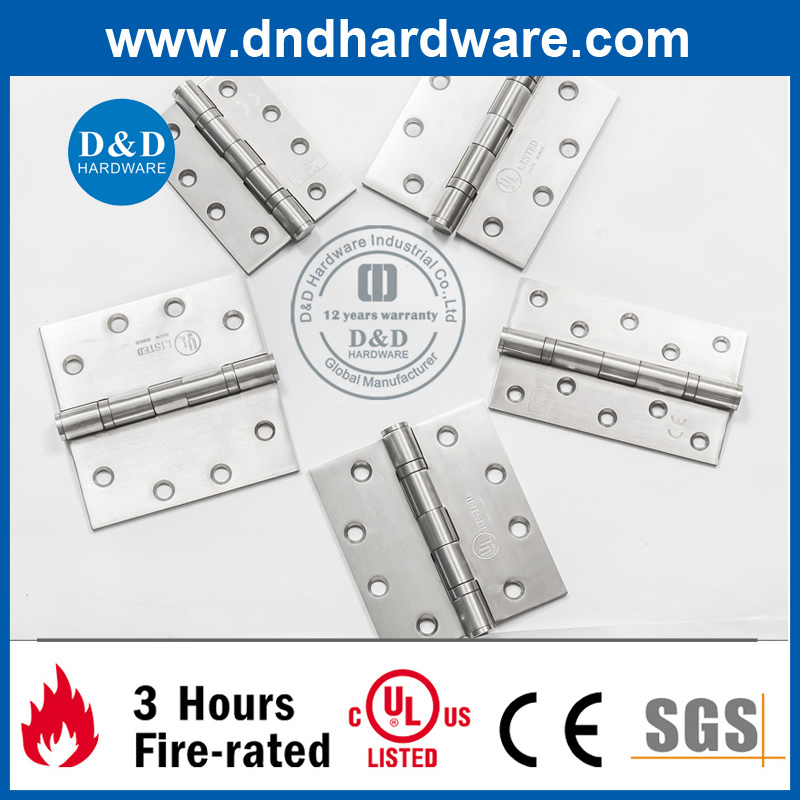 CE Fire-Rated Stainless Steel 201 Ball Bearing Door Hinge for Wooden Door