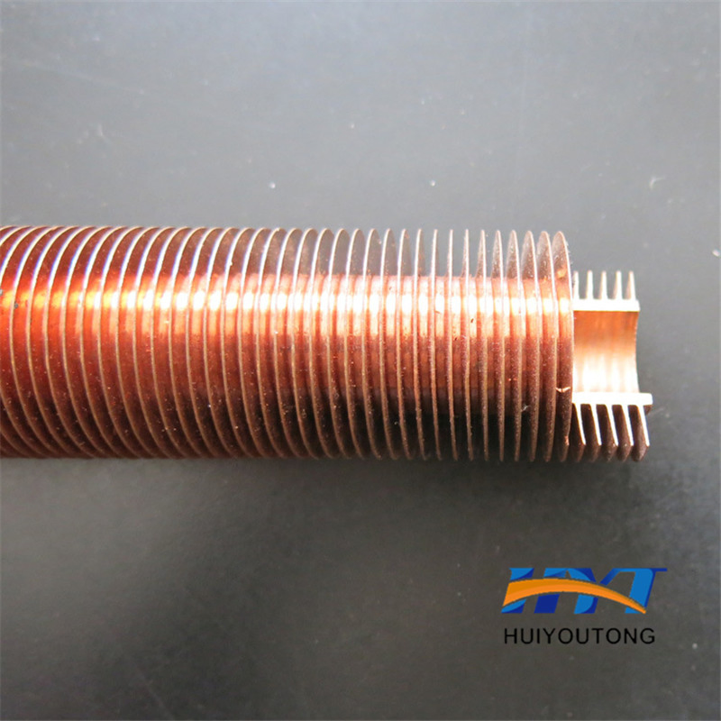Factory Suppply Customized Red Copper T2 Spiral Finned Tubes Pipe for Heat Exhanger