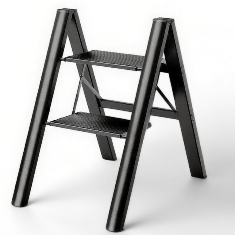 Folding Aluminum Alloy V-Shaped Ladder with Two Steps