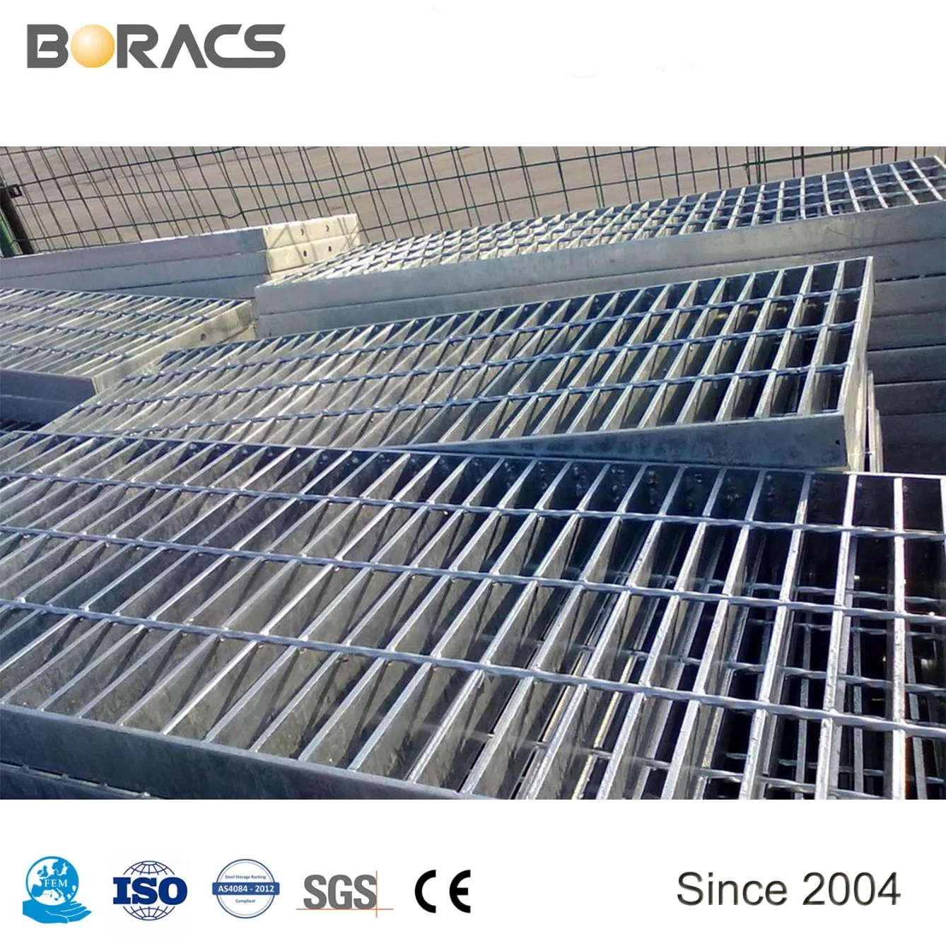 Serrated Galvanized Steel Grating, Outdoor Metal Drain Cover, Customizable Building Material