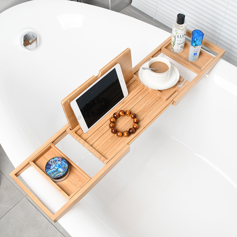 Premium Bamboo Bathtub Rack for Stylish Bathroom Decor