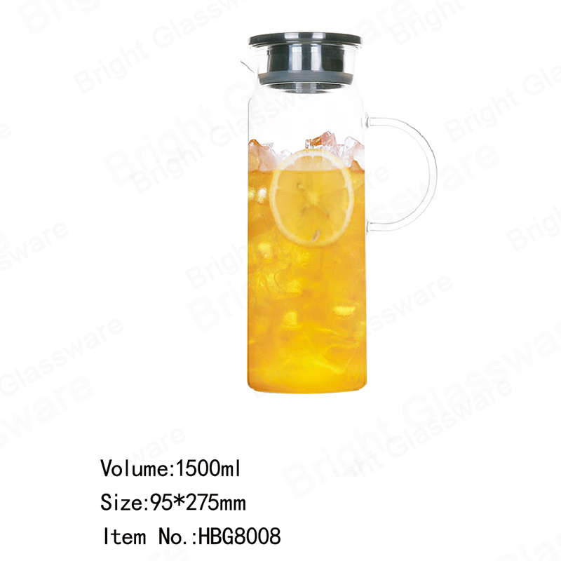 1400ml High Borosilicate Glass Water Pitcher with Lid