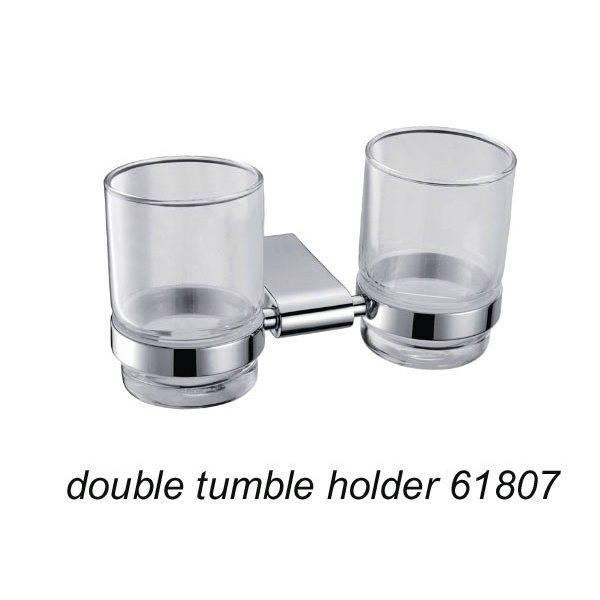 Настенный держатель для двух стаканов из цинкового сплава, хром